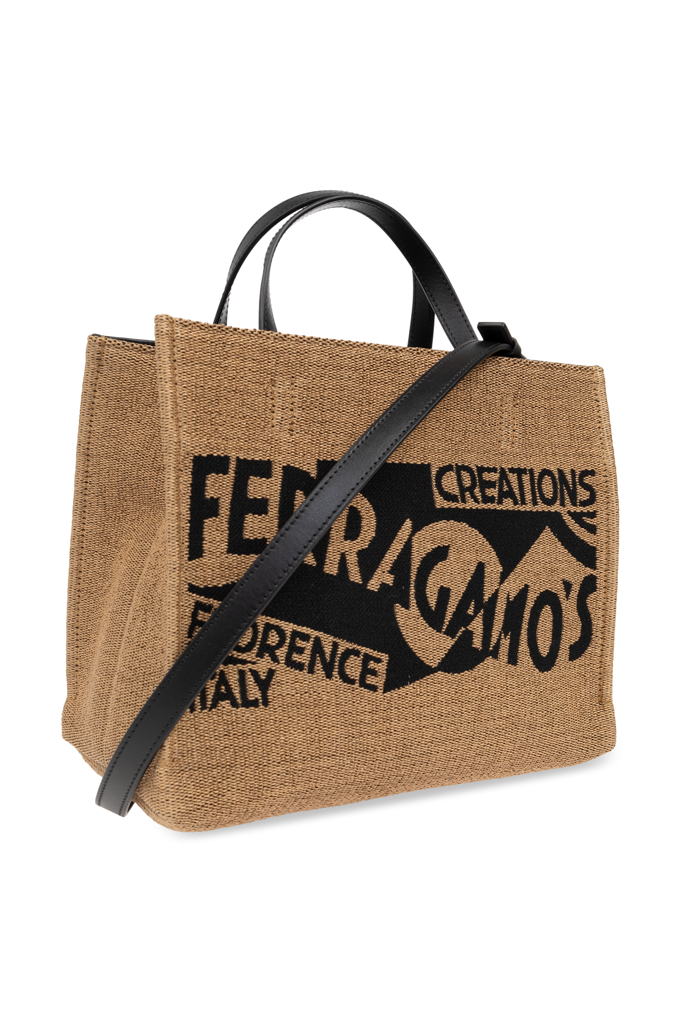 Ferragamo正規品/関税送料込み LOGO PRINTED TOTE BAG Ferragamo Tote bag with logo Beige - Women | VIETTI Online Store